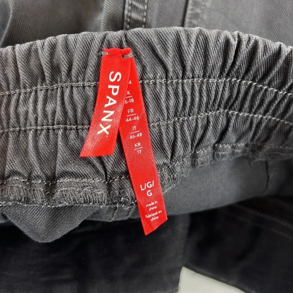 Spanx Pants Womens Large Gray Twill Cargo Jogger Ankle Zip Pull On Moto‎ - Picture 11 of 13